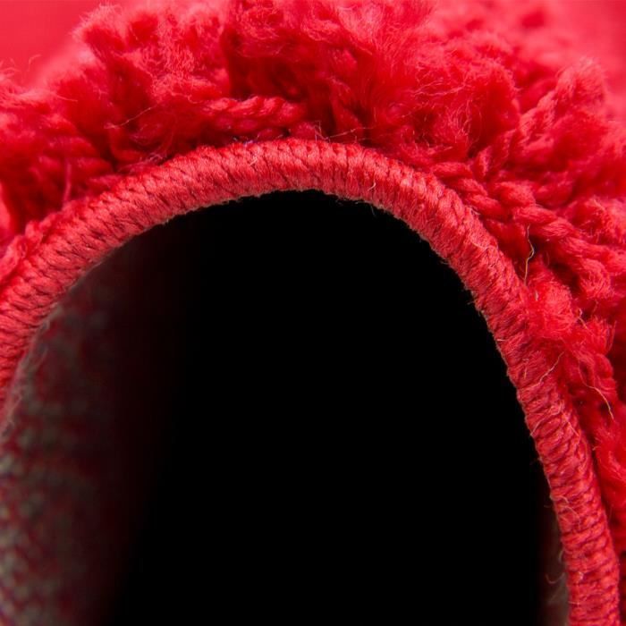 Alfombra - VIMODA - Prime Shaggy - Roja - 200x200 cm - Estilo contemporáneo
