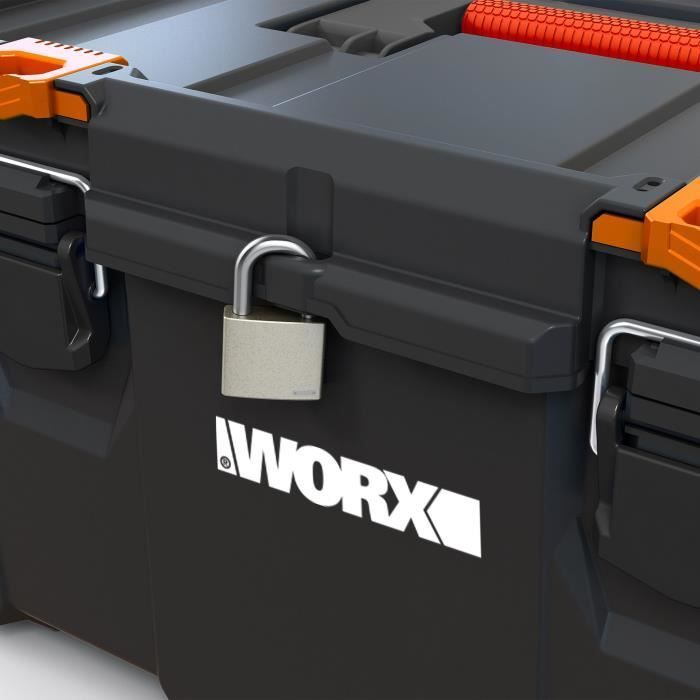 Werkzeugkasten – WORX BY KETER – STACK N ROLL – 48 x 33 x 26 cm – Schwarz