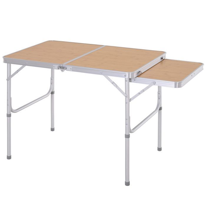 Outsunny - foldable table - Aluminum - 90x60x70cm - Beige