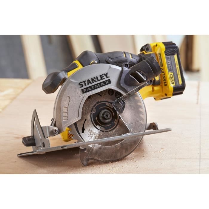 Scie circulaire sans fil - 18V - STANLEY FATMAX - SFMCS500M1S-QW - profondeur de coupe 54mm (à 90°) - batterie 4Ah + chargeur