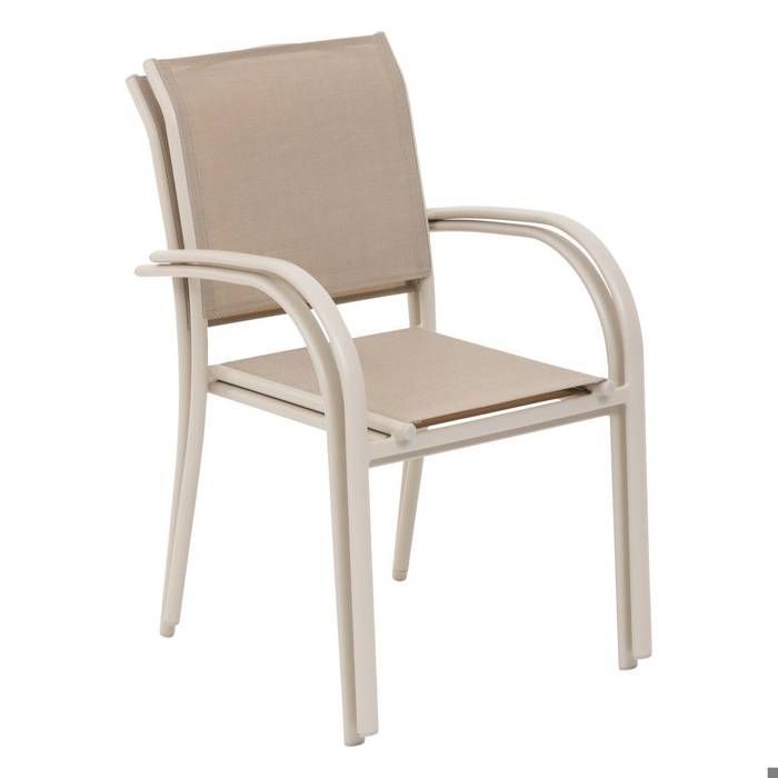 Fauteuil de jardin empilable PIAZZA alumium époxy argile - Hespéride