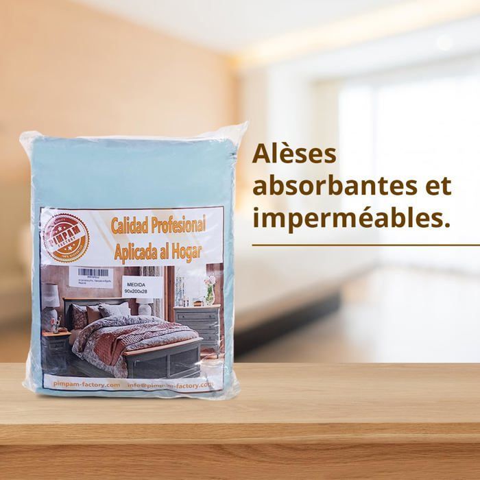 Protector de colchón impermeable PimPam 160×85 cm - Súper absorbente 3L, lavable 200 veces, 80% algodón