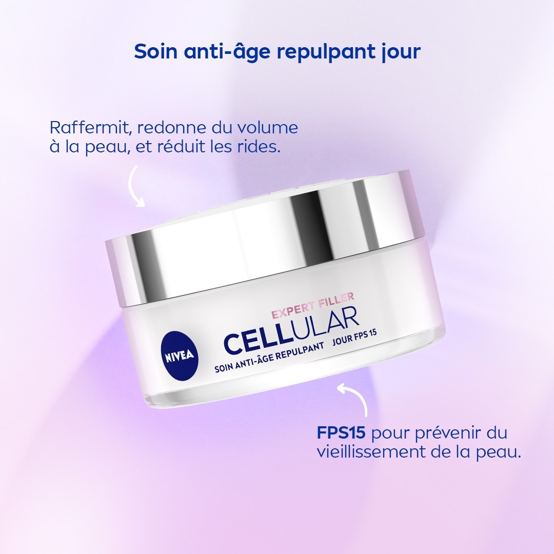 NIVEA Soin de Jour Repulpant anti-rides et anti-âge à l'Acide Hyaluronique et Acide Folique
