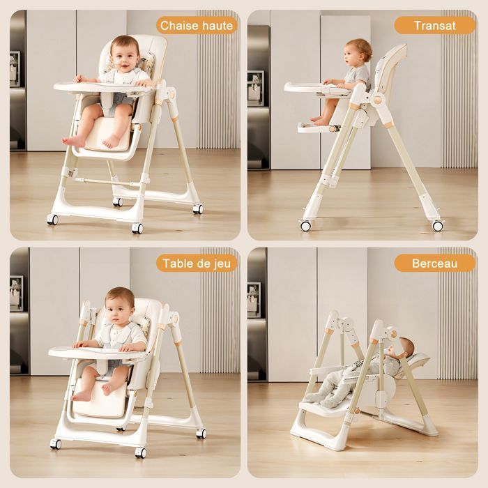 MAGICFOX High Chair, Child's Armchair, Baby Care, Mealtime, Folds, With Tray, Footrest, Adjustable Height, Newborn