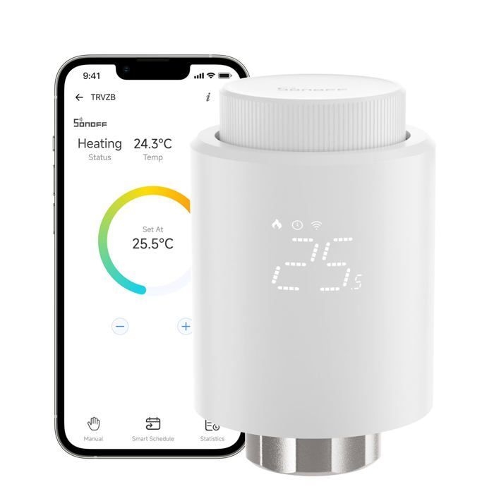 Válvula termostática inteligente interconectada para radiador, termostato con pantalla LCD.