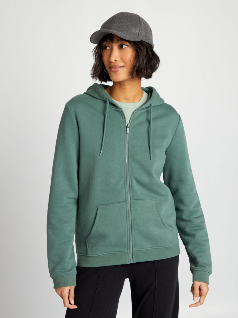 Sudadera con cremallera - gris verdoso