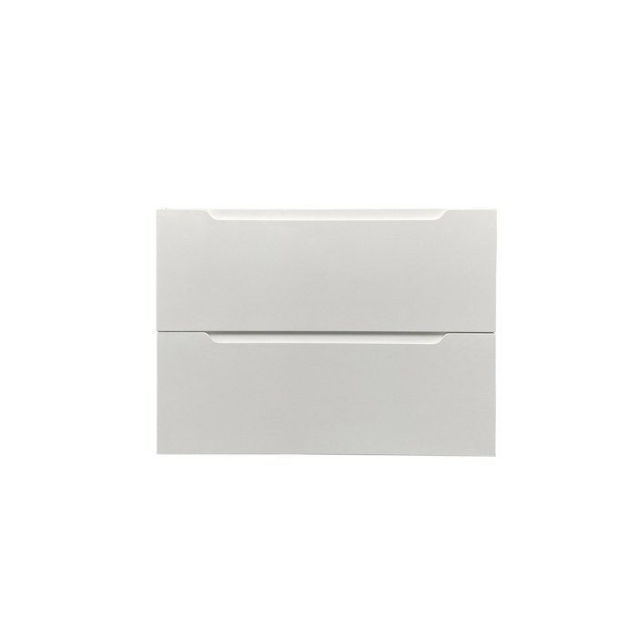 Wall-hung single sink vanity unit with column - White - 80 cm - STEFANIE