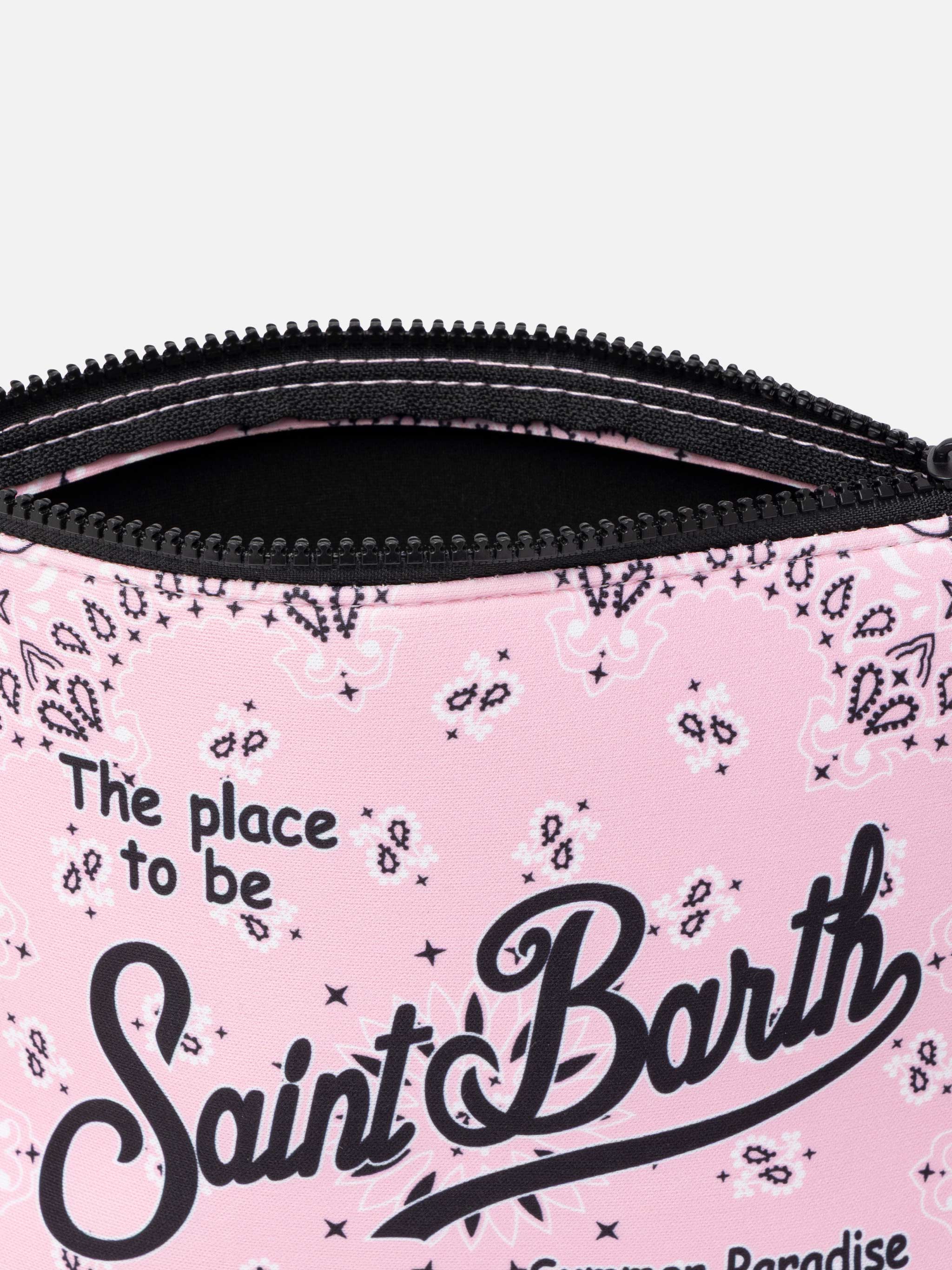 Aline scuba clutch tas met roze bandana print