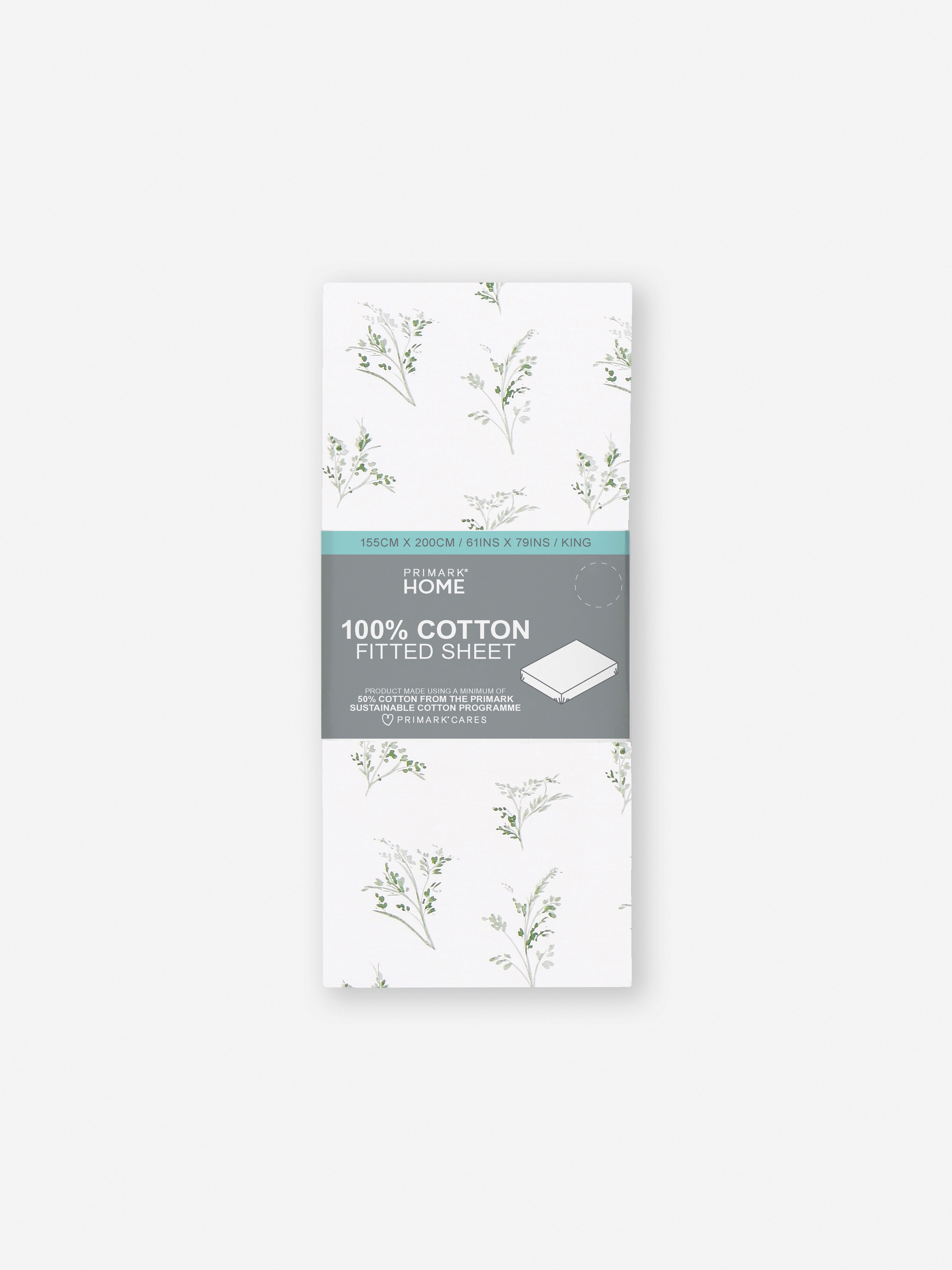 Cearșaf cu elastic pentru pat king-size cu model floral Cearșaf cu model floral și colțuri elastice
