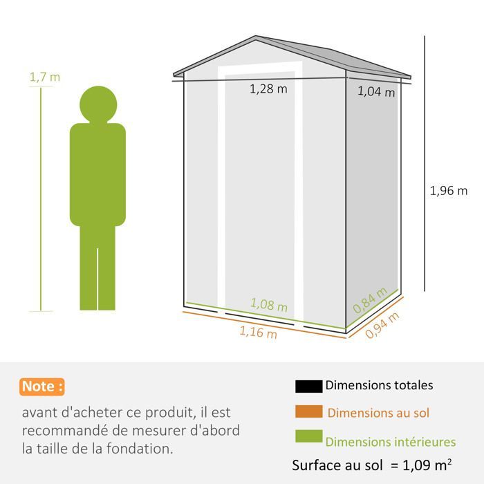 Tuinhuisje - berging - Outsunny - vloer, raam en puntdak - gemaakt van hars met houtlook - 128x104x196cm - grijs