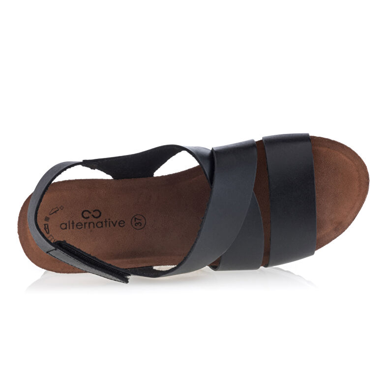 Svarte sandaler / sko med åpen tå til dame