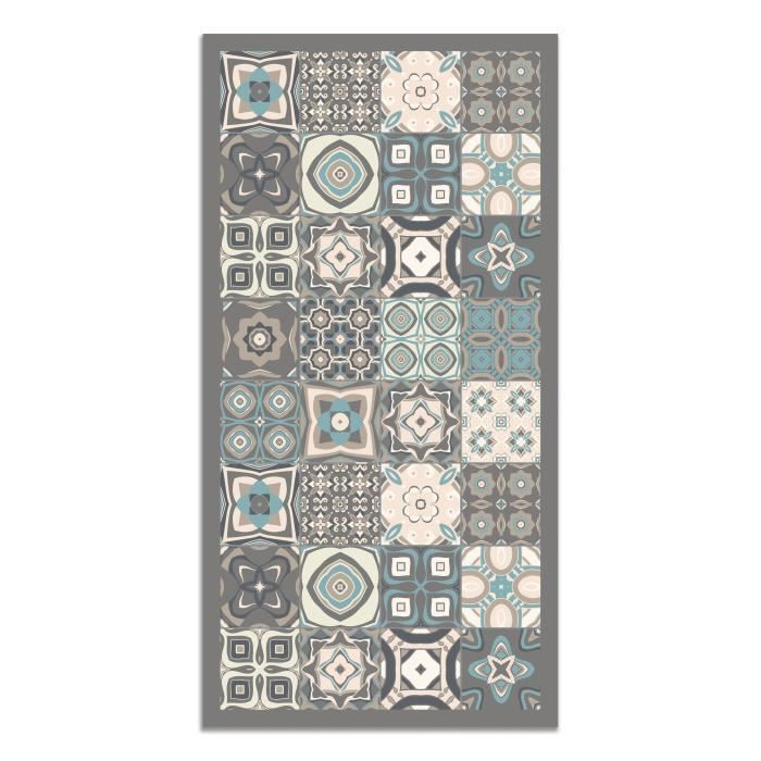 Alfombra de vinilo Panorama Cemento Azulejos 100x140 cm - Alfombra para cocina, oficina y sala de estar en PVC