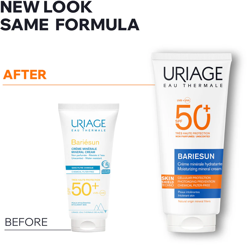 Uriage Bariésun Creme Mineral FPS 50+ - Creme protetor mineral para rosto e corpo FPS 50+