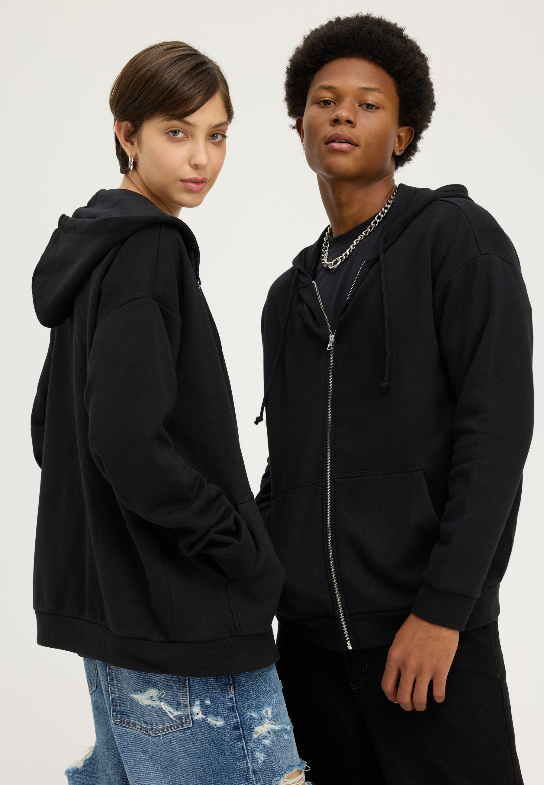 YOURTURN UNISEXE - Sweat-shirt zippé - noir
