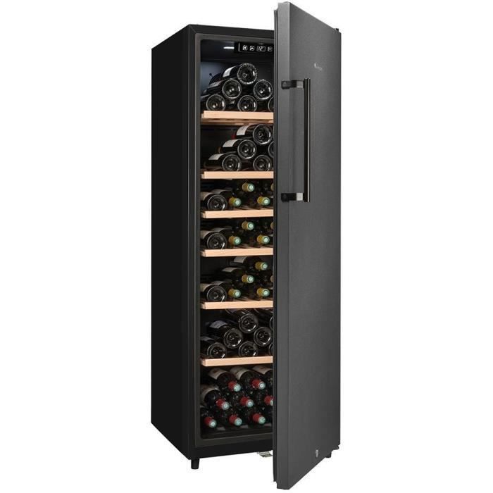 Cave à vin de vieillissement - LA SOMMELIERE - CTPNE147E - 147 bouteilles - Porte pleine - Classe E - 54 x 60 x 167,4 cm - Noir