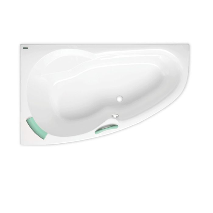 Siko - 140 x 95 cm Luiza space-saving corner bathtub, left-hand orientation, acrylic, without feet, white (LU1400L)
