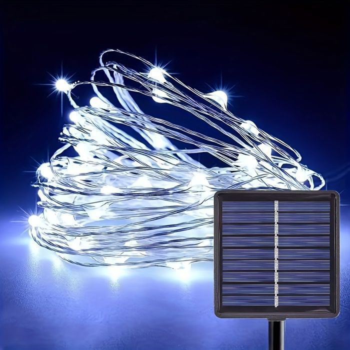 Guirlandes lumineuses solaires - 200 LED - Chaud- 22 m - Éclairage extérieur intelligent
