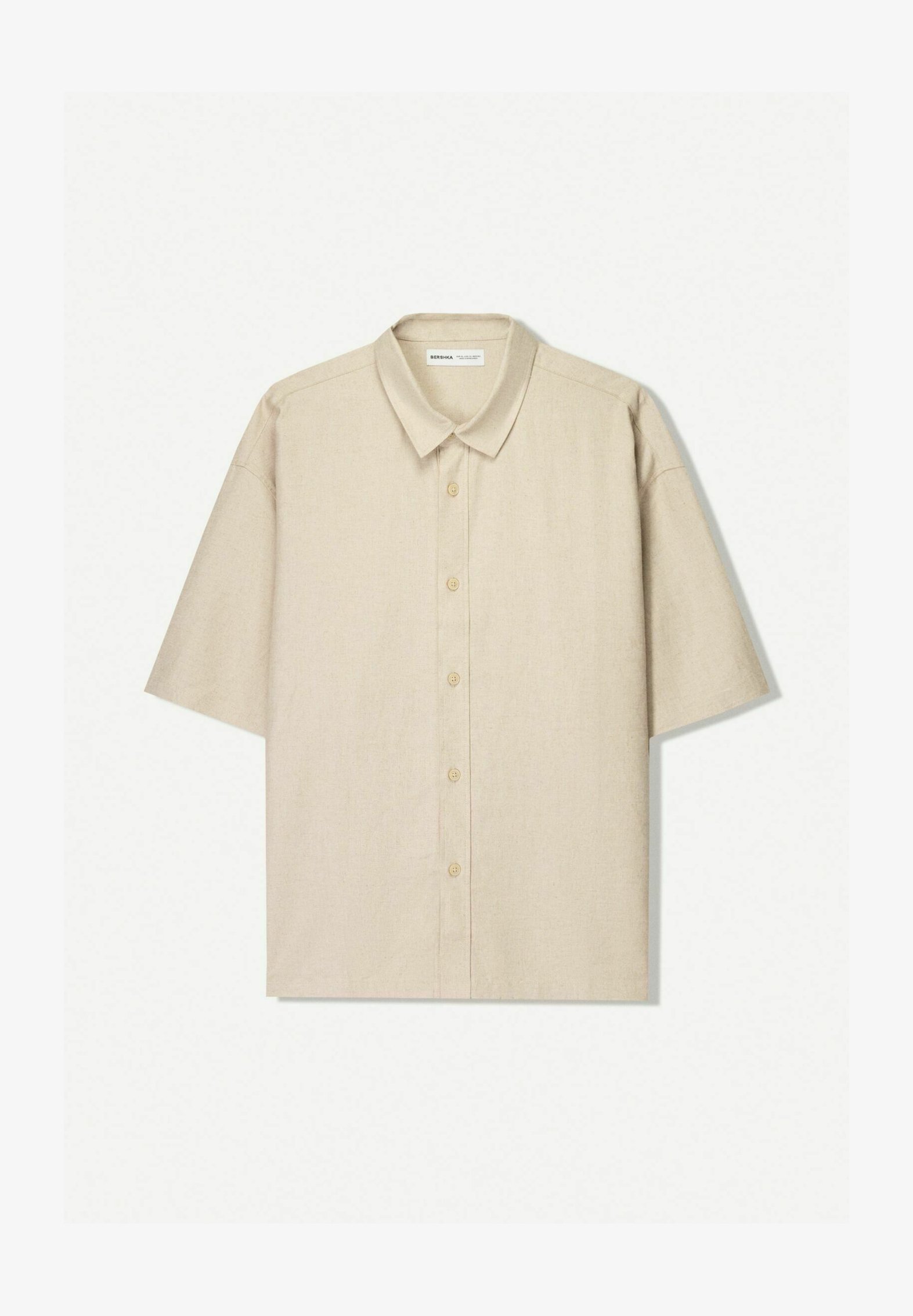 Camicia Bershka in misto lino - color sabbia