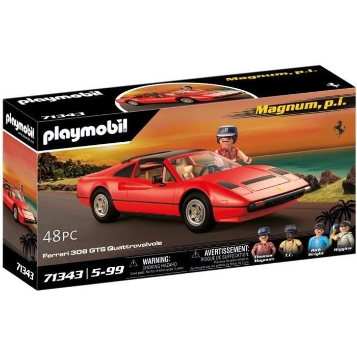 PLAYMOBIL 71343 Magnum Ferrari 308GT, Classic cars, Adulte, Voiture de collection, 48 pièces