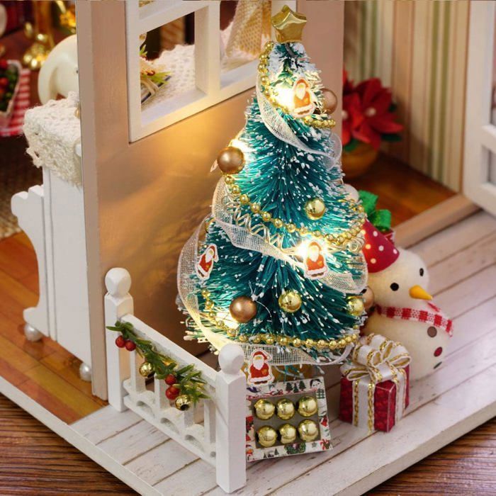 Kit de casa de muñecas miniatura 3D - JZSH - Hágalo usted mismo con muebles, iluminación LED y música.