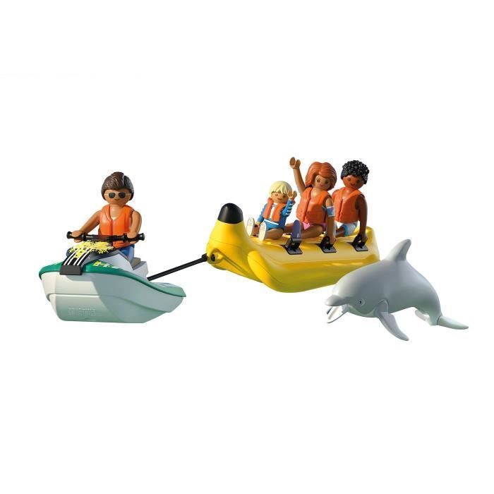 Playmobil 71905 Scooter des mers, banane tractée & 4 personnages, My Life Vacances à la plage, 22 pièces, dès 4 ans
