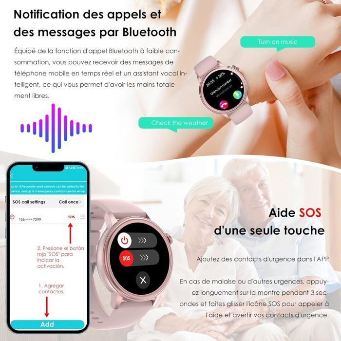 New ECG Smartwatch for Women with Blood Pressure/HRV/Uric Acid/Lipids/BMI, 1.39