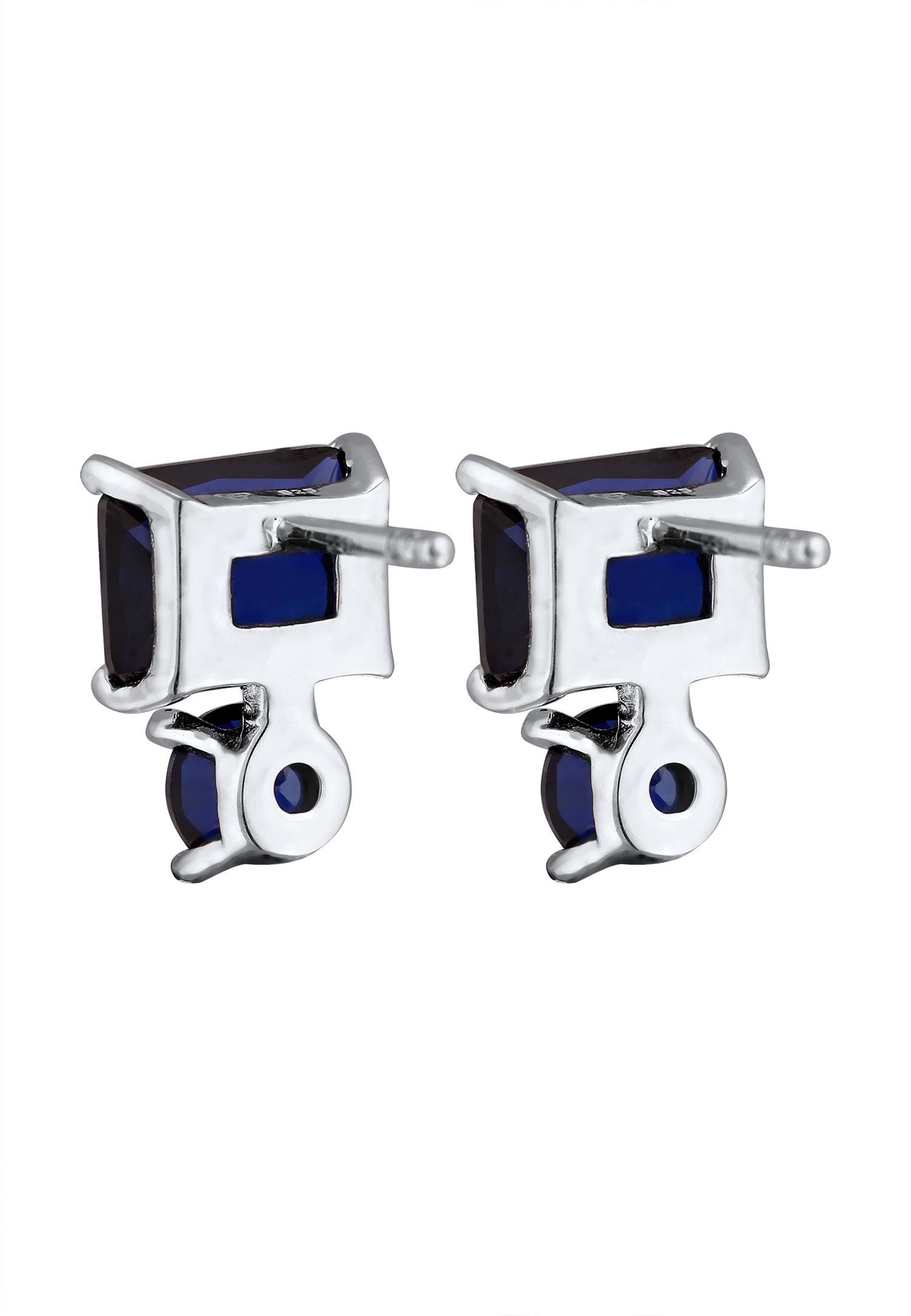 Elli PREMIUM Elli PREMIUM Boucles d'oreilles Femme Saphirs Octogone Bleu foncé Argent Sterling 925