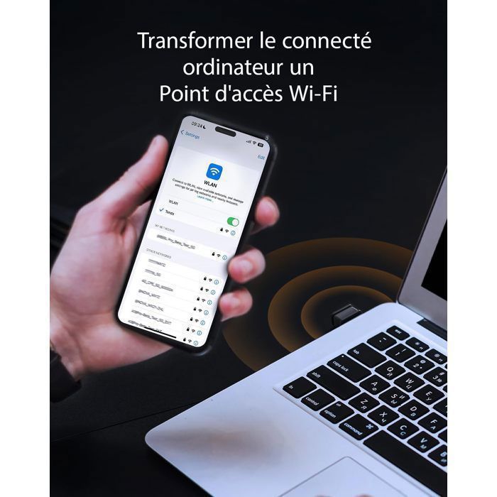 Tenda WiFi Key - W311MI - Wi-Fi 6 - AX300 - Plug & Play - USB Wi-Fi Adapter for PC - Soft-AP - Windows 7/10/11
