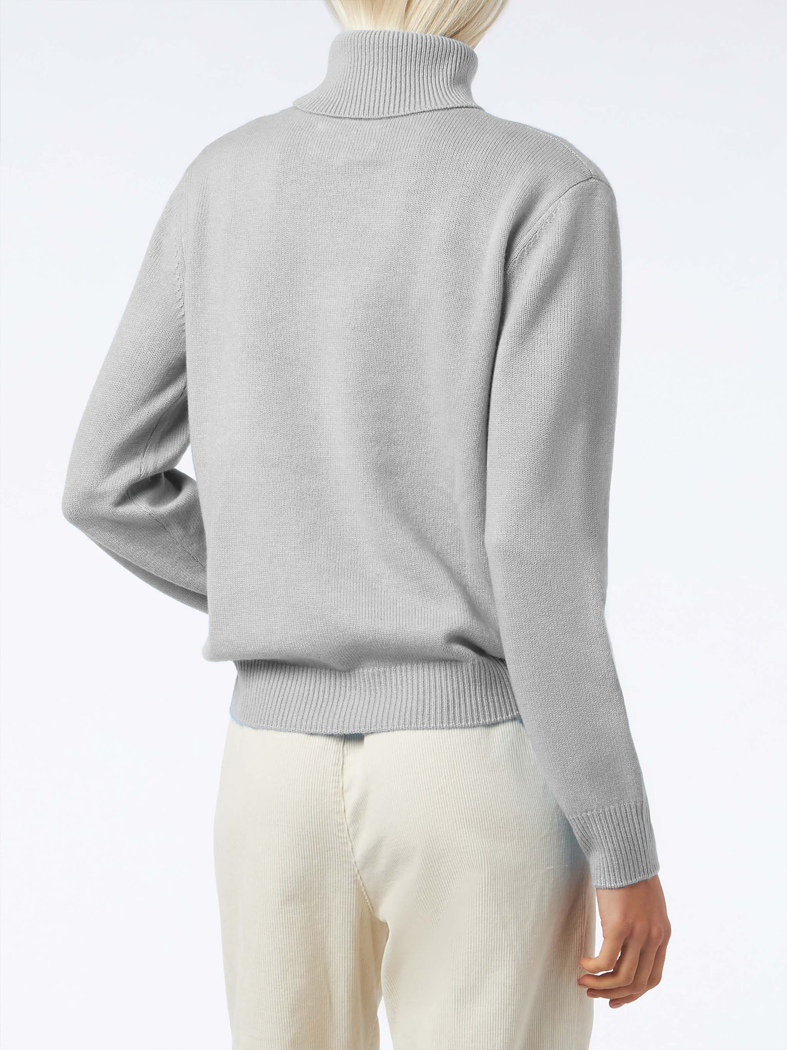 Moody Gray Mélange Pure Cashmere Turtleneck Damestrui