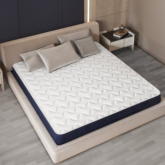 Colchón hipoalergénico de espuma de agua de 120x190 cm - 10 cm de grosor - Funda de tejido 3D transpirable - Fabricado en Italia