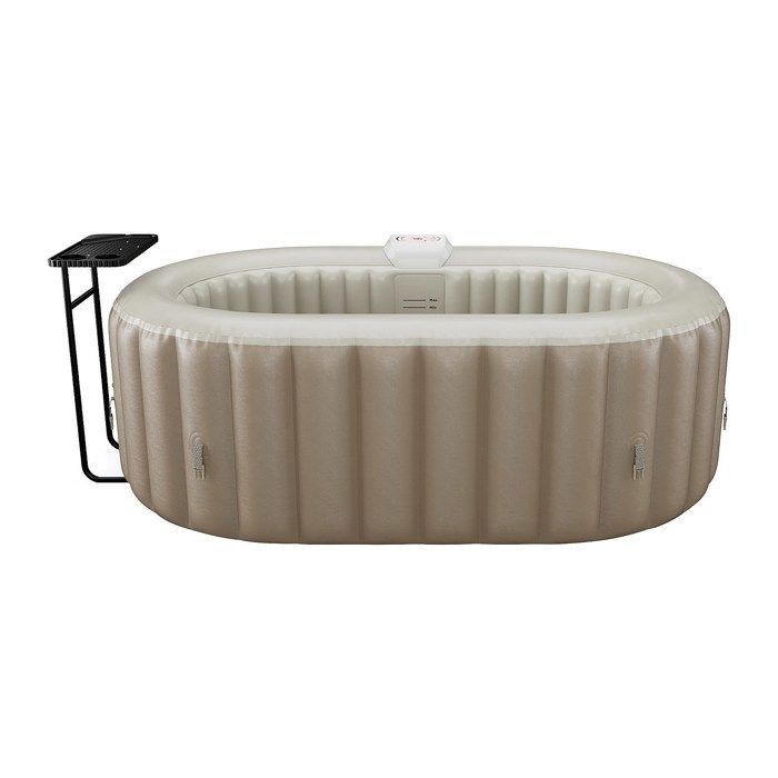 SPA hinchable ovalado para 2 personas - 190 x 120 x 65 cm - 90 boquillas de aire - Color topo y beige - B-LUCKY II