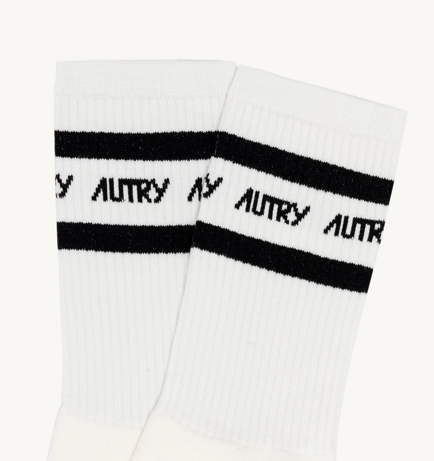 ȘOSETE DIN BUMBAC TERRY CU LOGO ALB-NEGRU