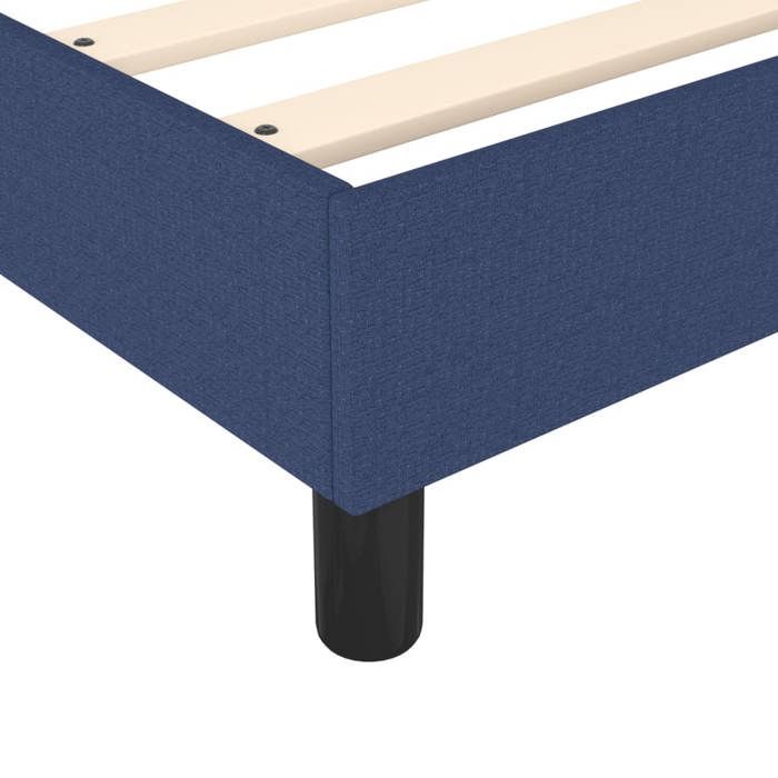 Cama de madera azul de 200 x 200 cm - Carga máxima 150 kg - Estructura de cama de muelles azul de 200 x 200 cm, tela 005_448411