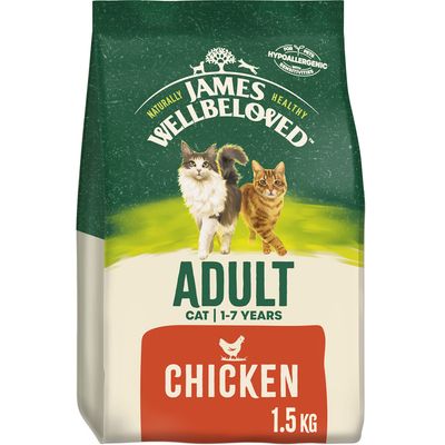 James, geliebte erwachsene Katze - Huhn