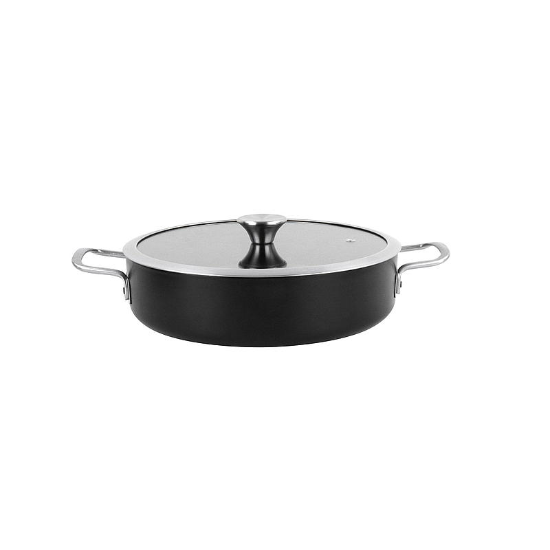Poêle à frire Chef ø 28 cm de profondeur avec couvercle en verre Chef