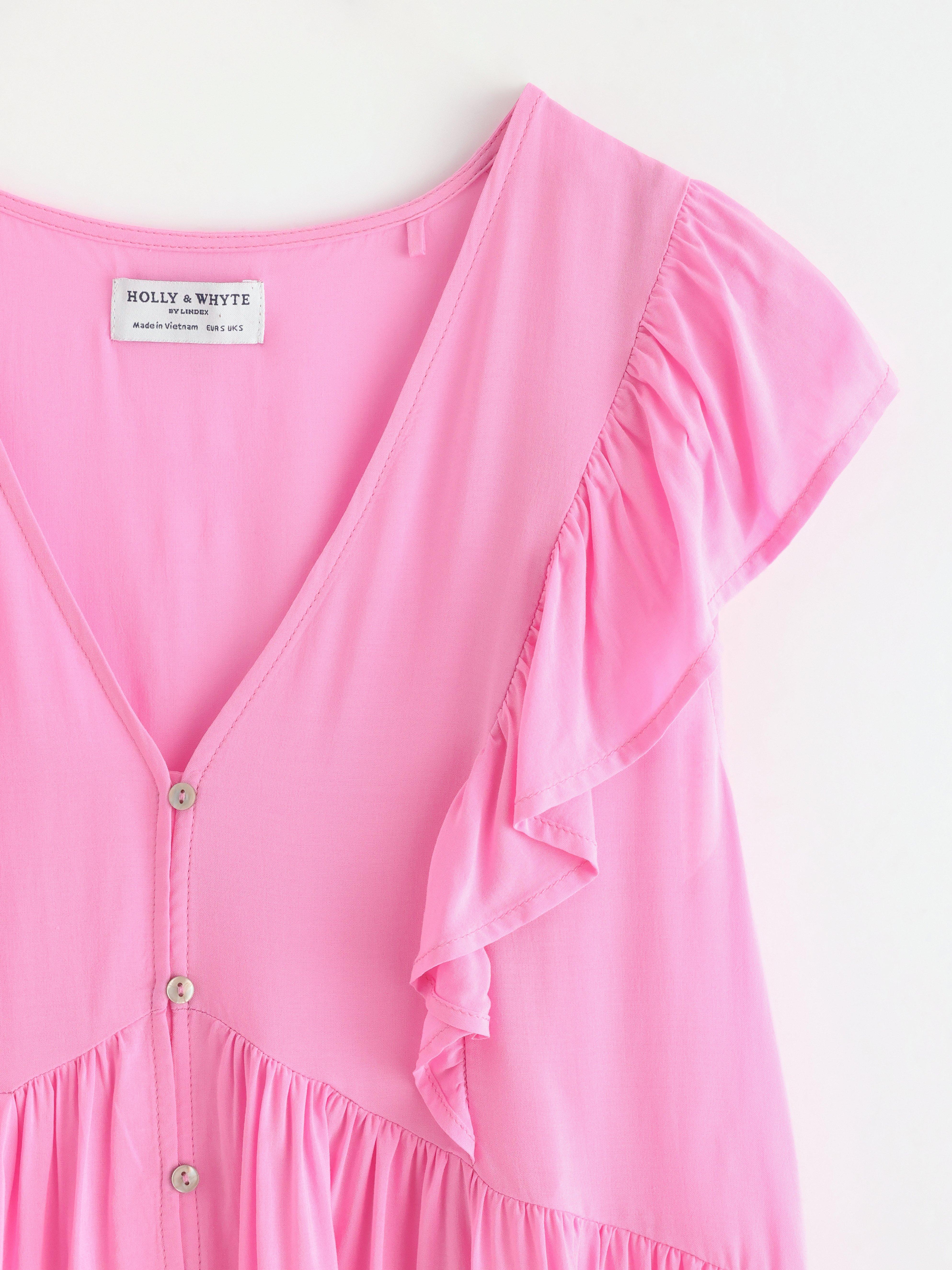 Blusa de manga curta rosa claro