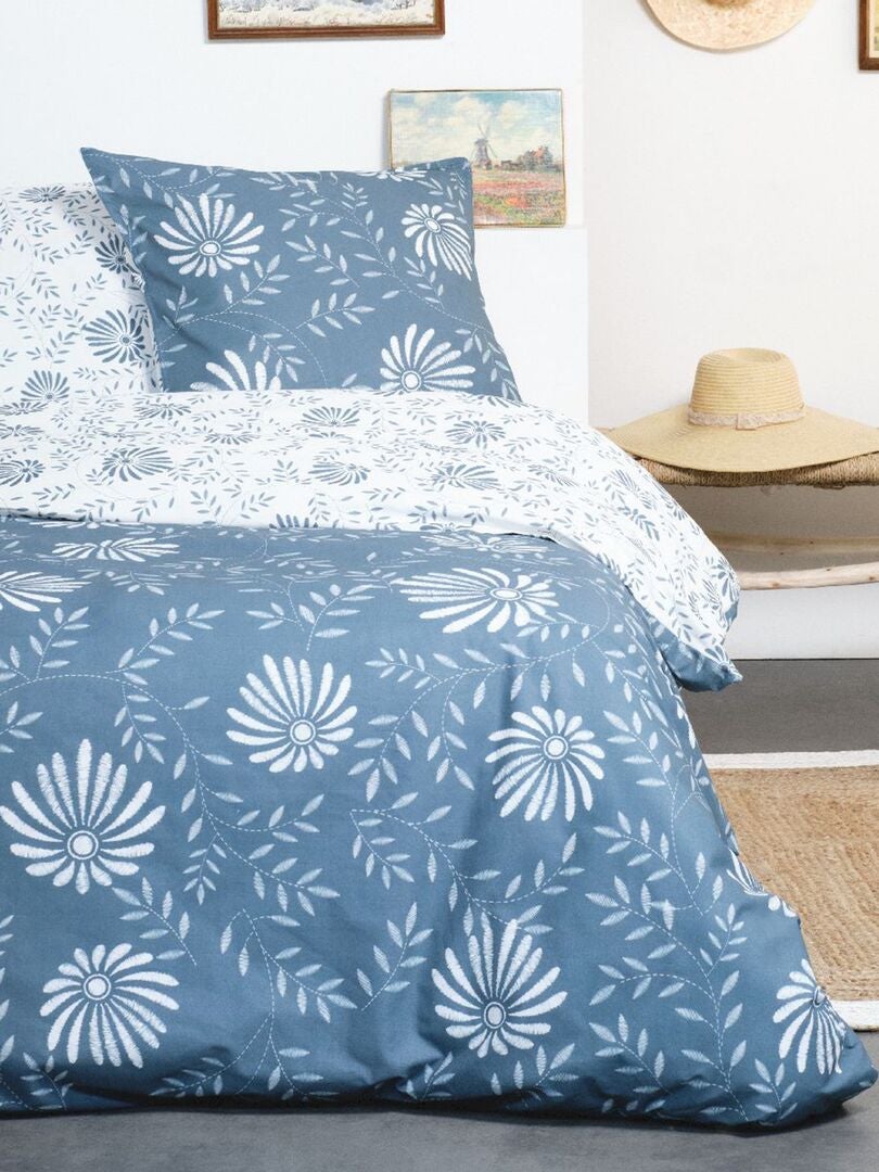 Bedrukte beddenset - BLAUW