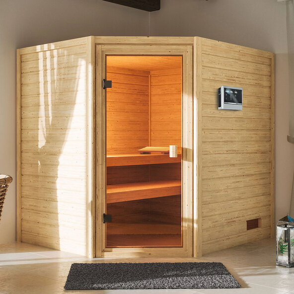 Sauna-Set Vera mit Ofen, naturbelassen, 4,5 kW