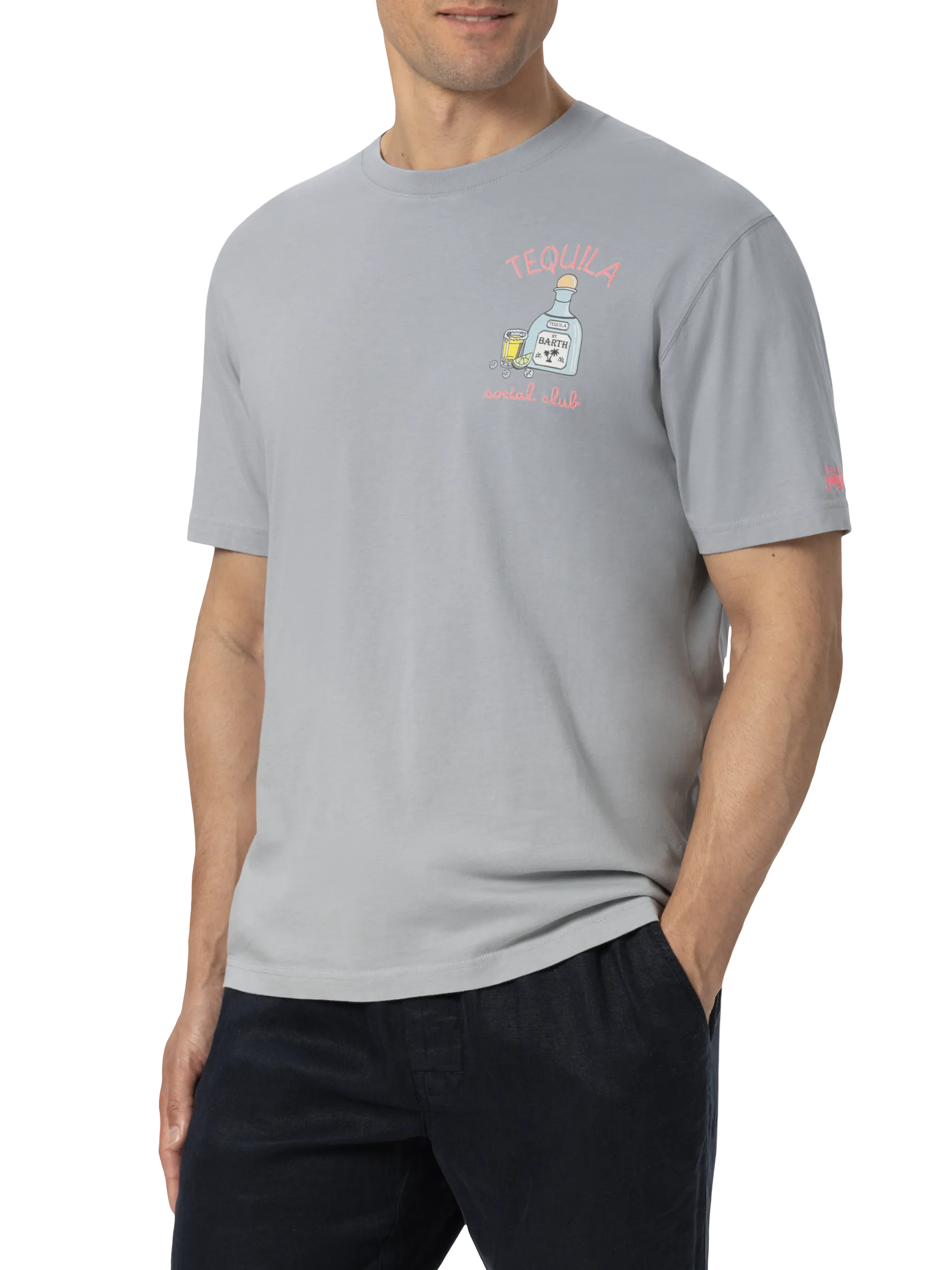 T-shirt Man in cotone con ricamo Tequila Social Club