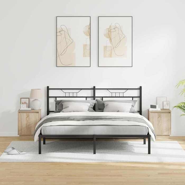 vidaXL Bedside Tables with LED Lights, Sonoma Oak - 2 pieces, 39 x 34.5 x 50 cm. A modern bedside table 869599