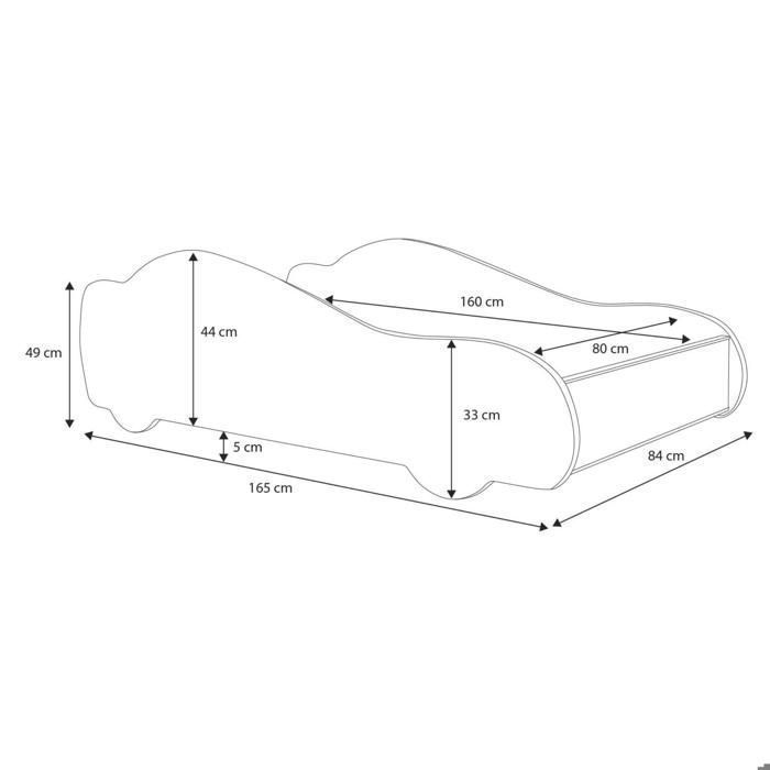 Cama infantil con forma de coche 