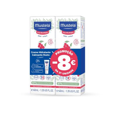 Mustela Baby Beroligende Ansigtsfugtighedscreme Pakke 40 ml x 2
