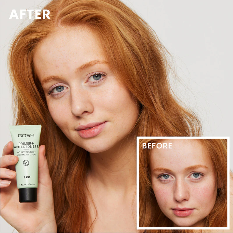 GOSH COPENHAGEN Primer Plus + make-upbasis die roodheid vermindert