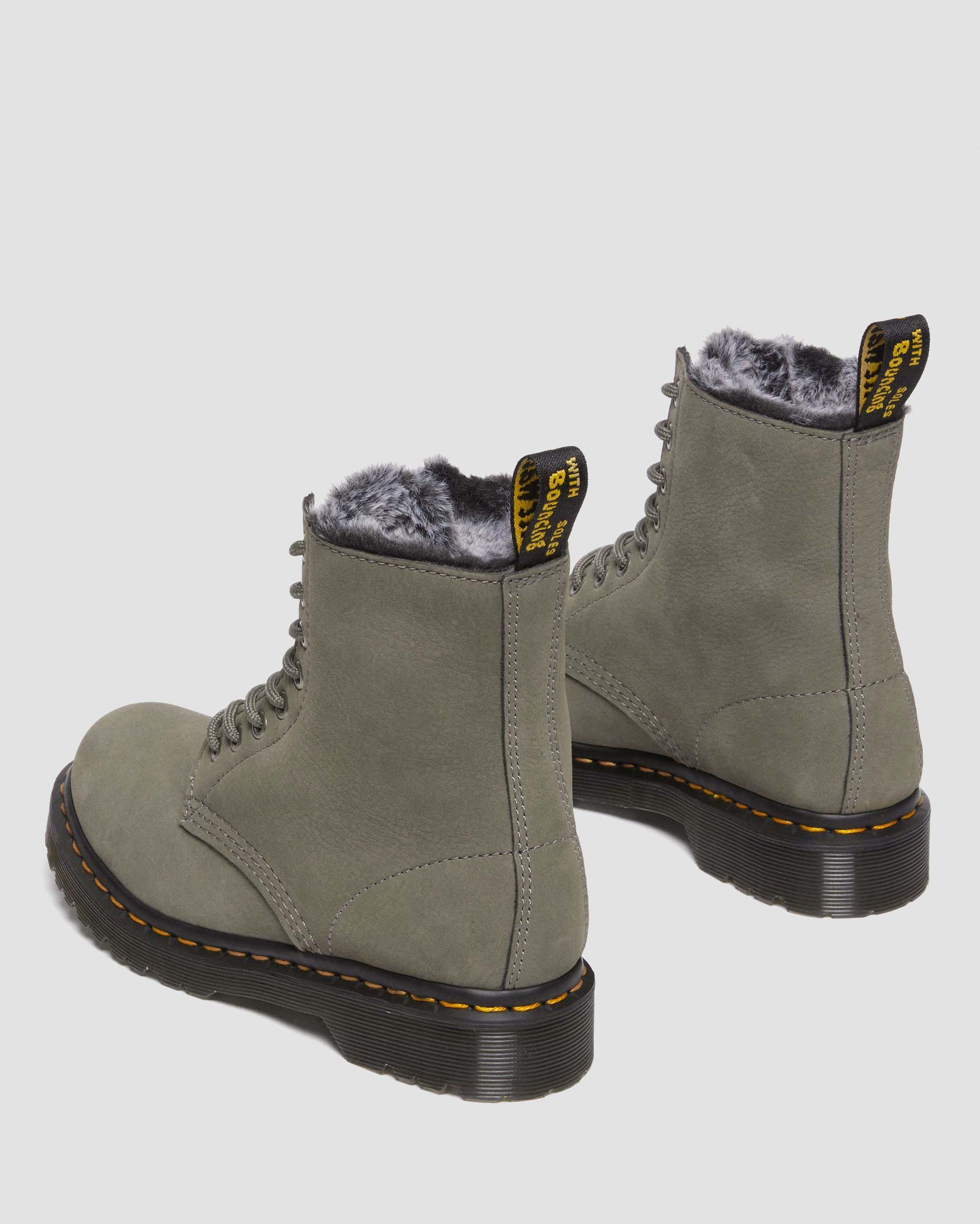 1460 Serena Faux Fur Lined Nubuck Lace Up Boots