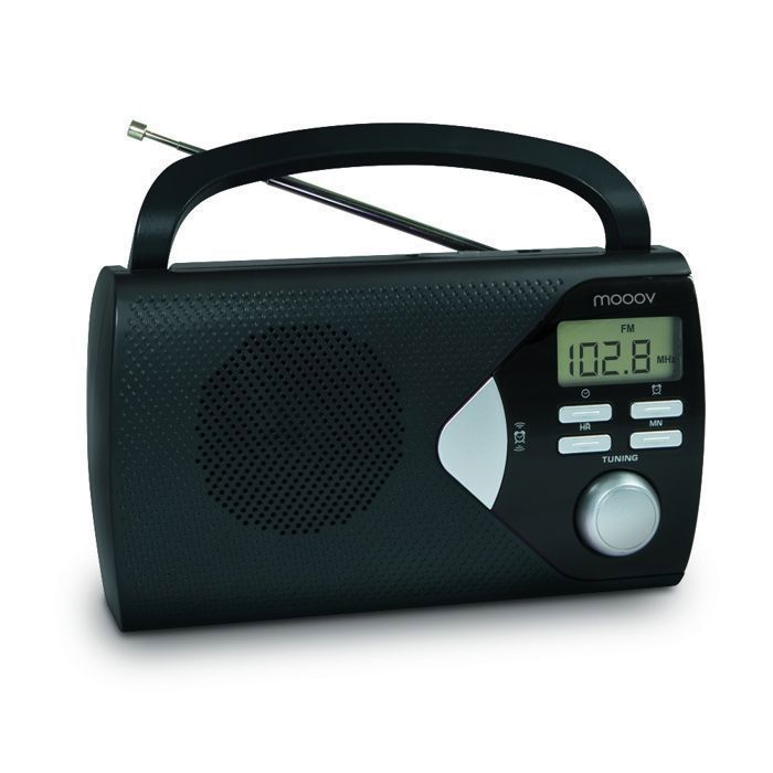 Radio portatile AM/FM con funzione sveglia - nera - MTERONIC 477205