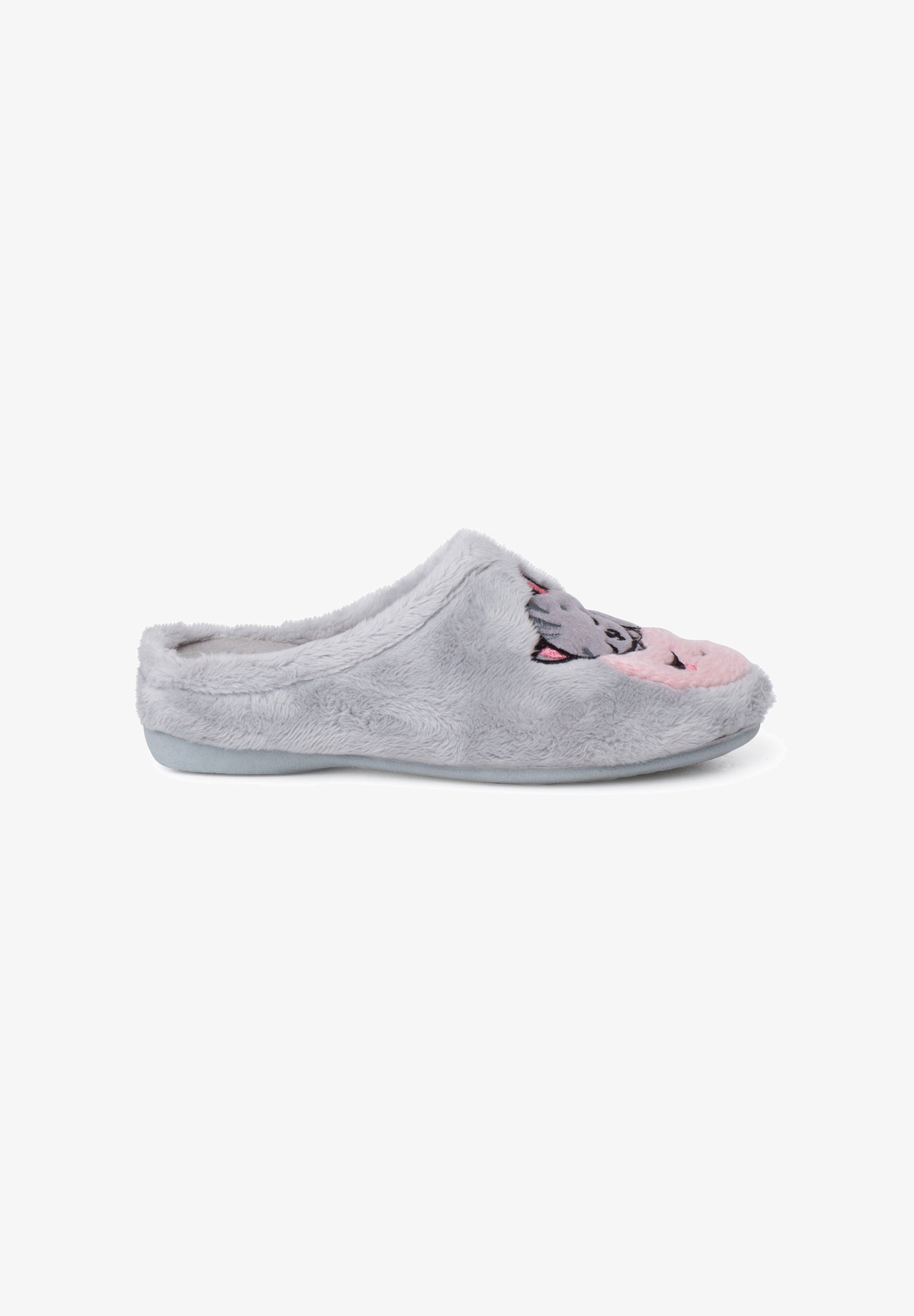 Pantofole Pisamonas con motivo gatto e luna - Grigie