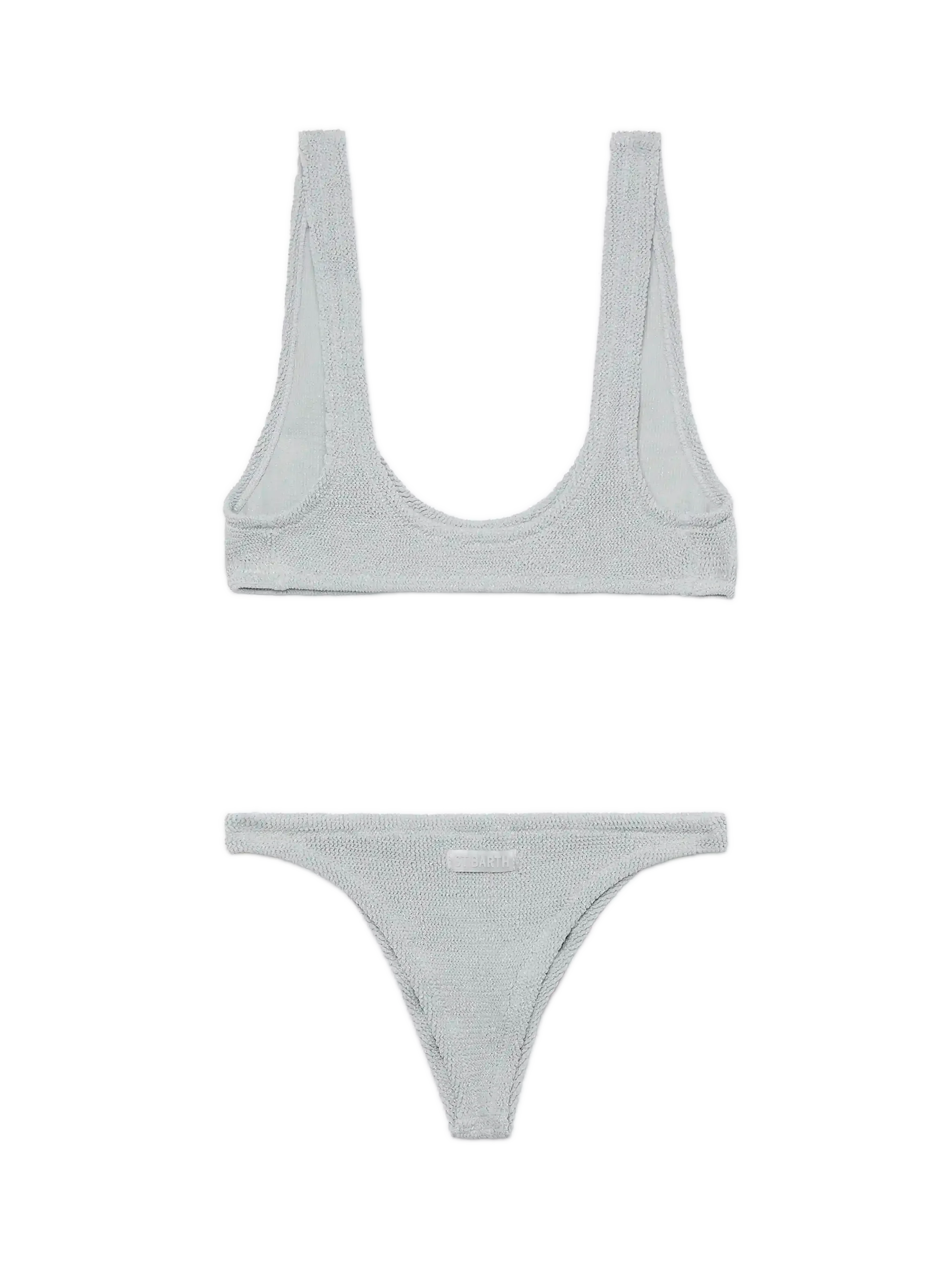 Pamy Naomi bralette bikini in zilverkleurige gerimpelde lurex