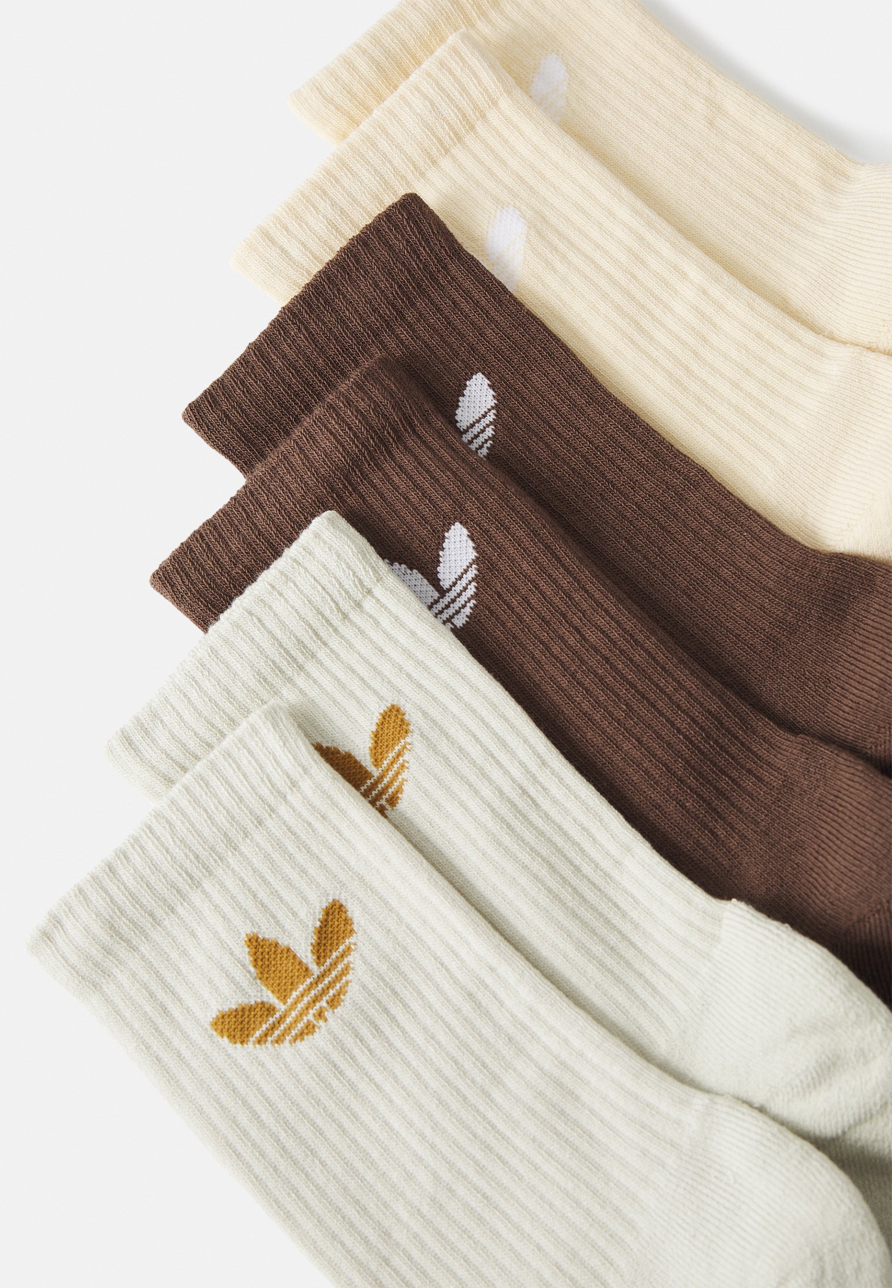 adidas Originals TR CREW S Lot de 6 - Chaussettes - marron/gris mastic/sable cristal