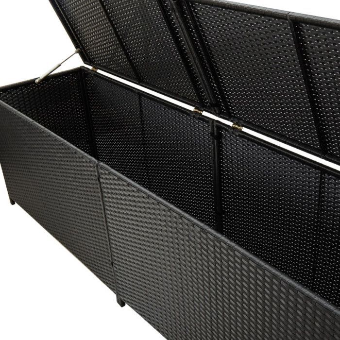 Opbergkist - vidaXL - 200x50x60 cm - Geweven hars - Zwart - Weerbestendig