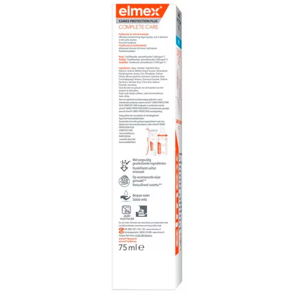 Elmex Complete Care Zubná pasta proti zubnému kazu Plus 75 ml - Proti zubnému kazu